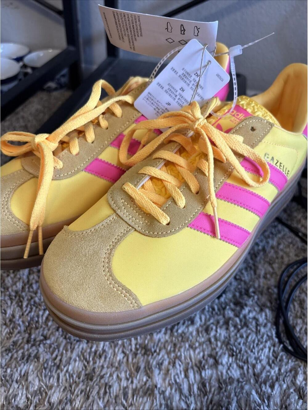 Adidas Originals Gazelle Bold Women's Shoes Yellow Lucid Pink Size 9.5 #IG4387 - Picture 11 of 12